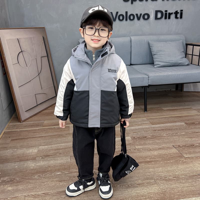 SHIBU Серый Черный Текст MOTHER Хлопковое волокно 3 в 1 2024 Kids Туристическая одежда - изображение 2