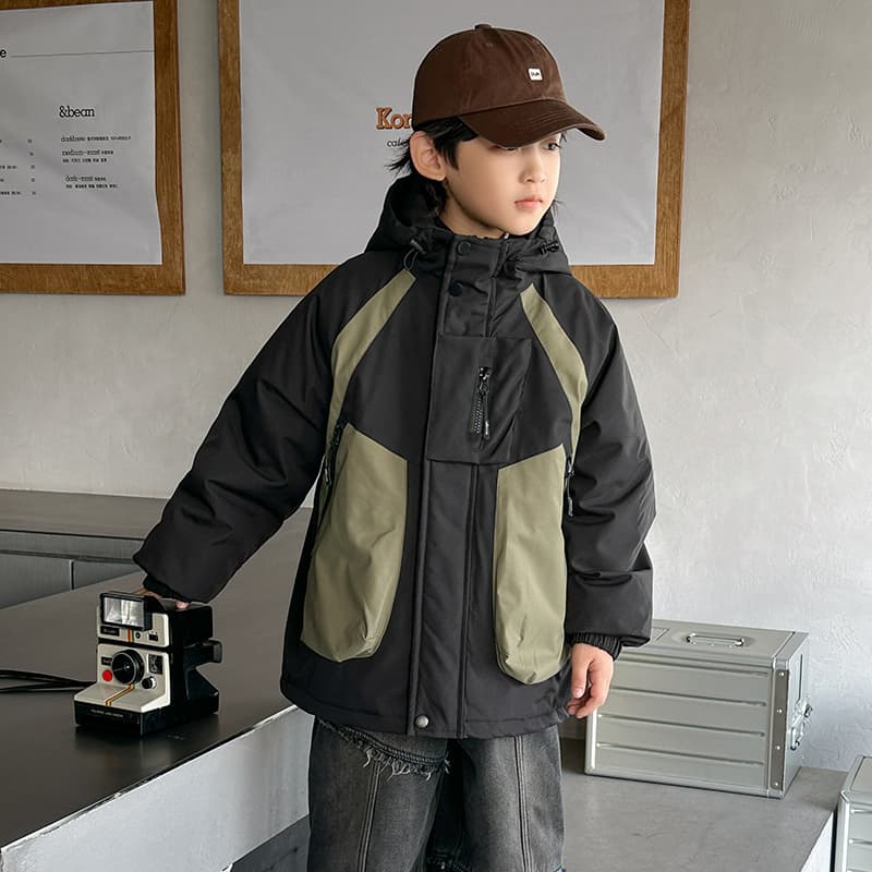 SHIBU ZFDW2631 Многоцветный С капюшоном DOWN 3 в 1 Ветровка Черный Зеленый Kids Туристическая одежда - изображение 2