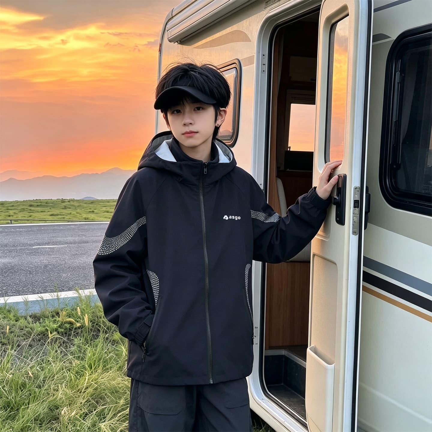 SHIBU 2624 Точка Color Block Windbreaker Куртка Темно-синий Kids Туристическая одежда - изображение 5