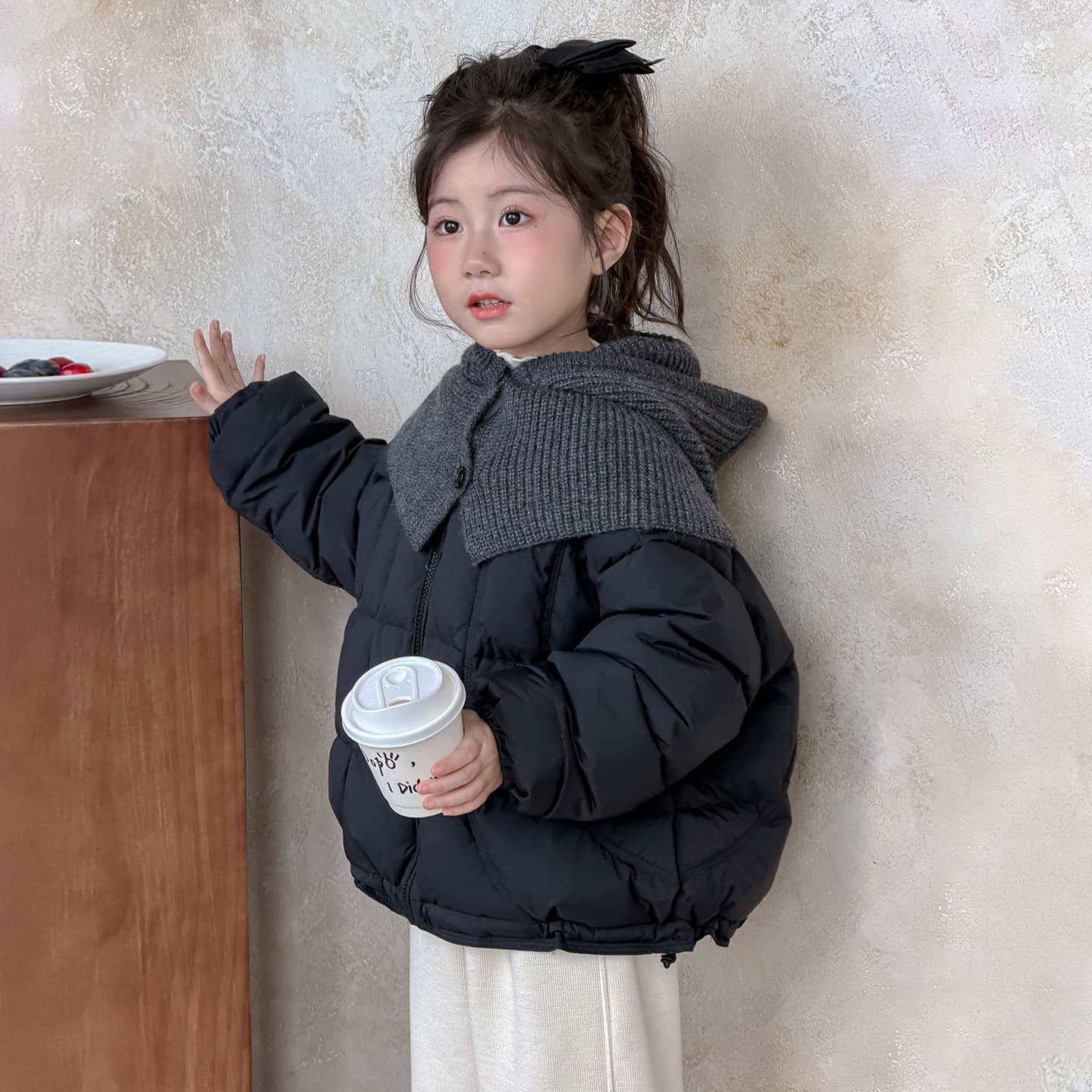 SHIBU D9549-Шапка-бини Пуховая куртка Черный Kids Утеплённые куртки - изображение 3
