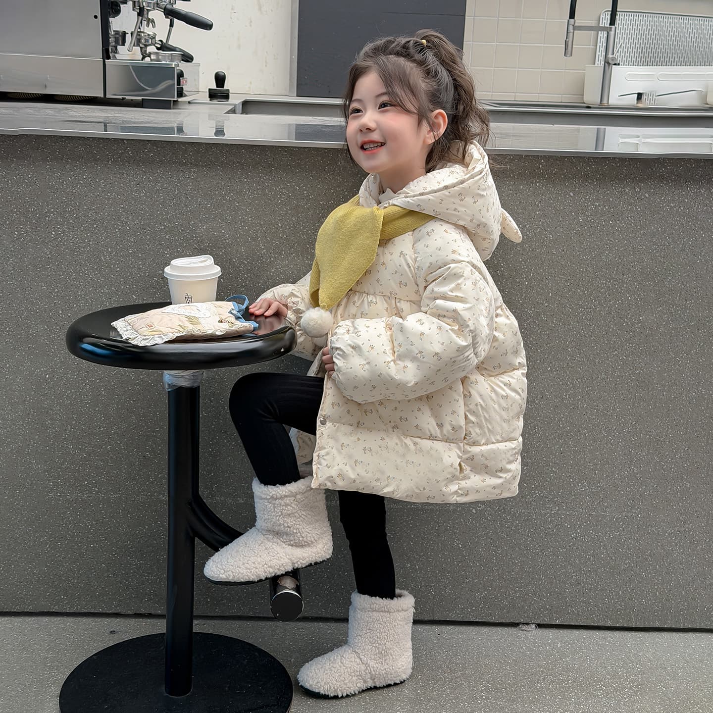 SHIBU D9665-Девочки Пуховая куртка Цветочный Пуховая куртка Kids Утеплённые куртки - изображение 2