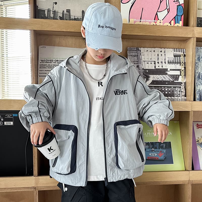 SHIBU LBQW8421VERF Буква Ветровка Серый Kids Туристическая Одежда - изображение 3
