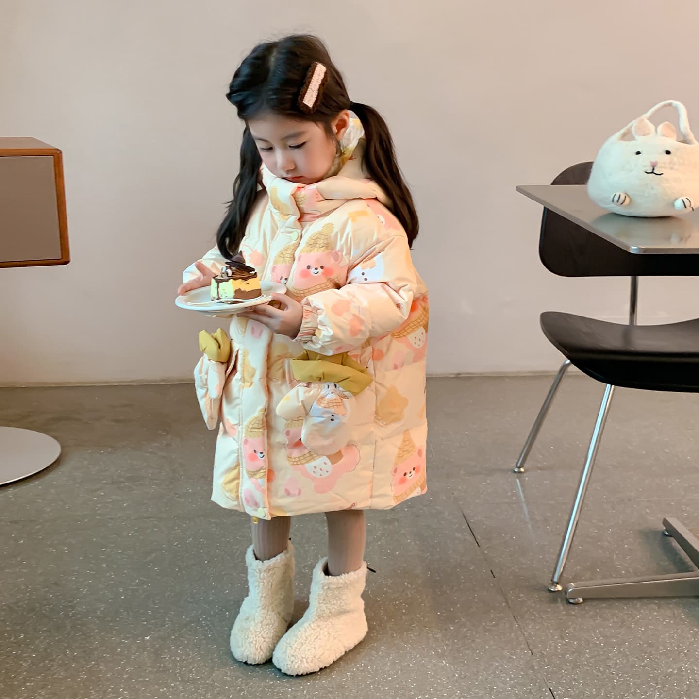 SHIBU D9348-Butter bear Пуховая куртка Желтый Kids Утеплённая куртка - изображение 2