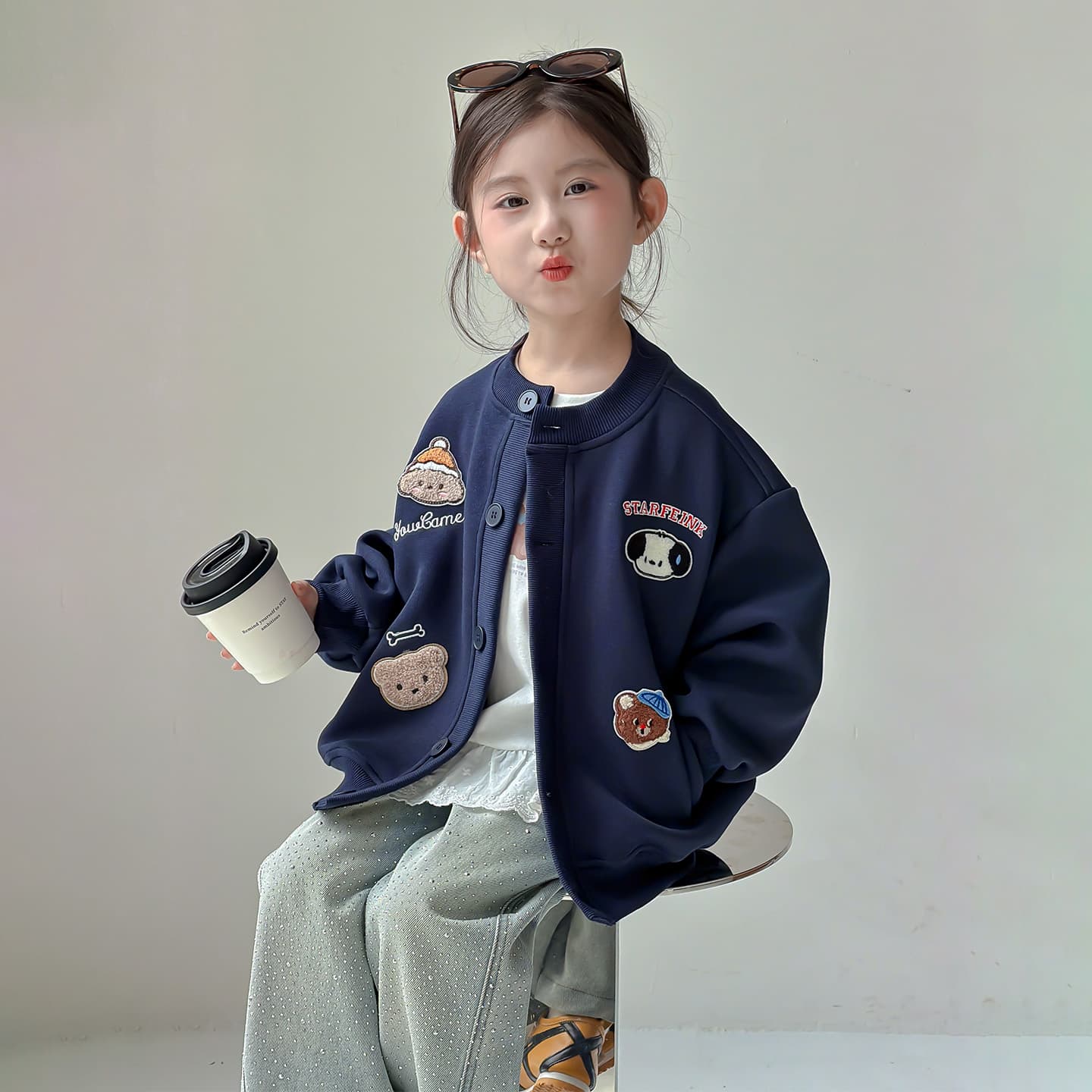 Кофта SHIBU Q8119-Мультяшный Свитшот Пальто Темно-синий Kids Куртки - изображение 3