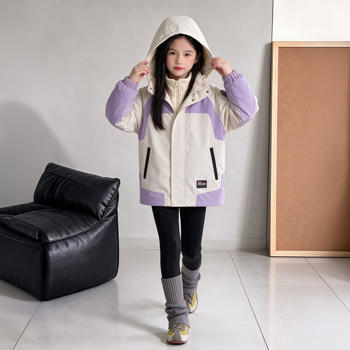 SHIBU Zzx 25G666 Модель Новый Изображение Экрю Фиолетовый Kids Туристическая одежда - изображение 5