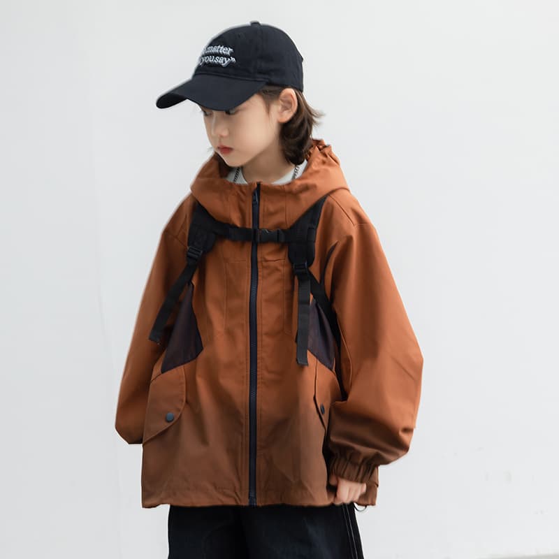 SHIBU LBQW8853 С капюшоном Градиентный Сетчатая ткань Ветровка Карамель Kids Туристическая одежда - изображение 3