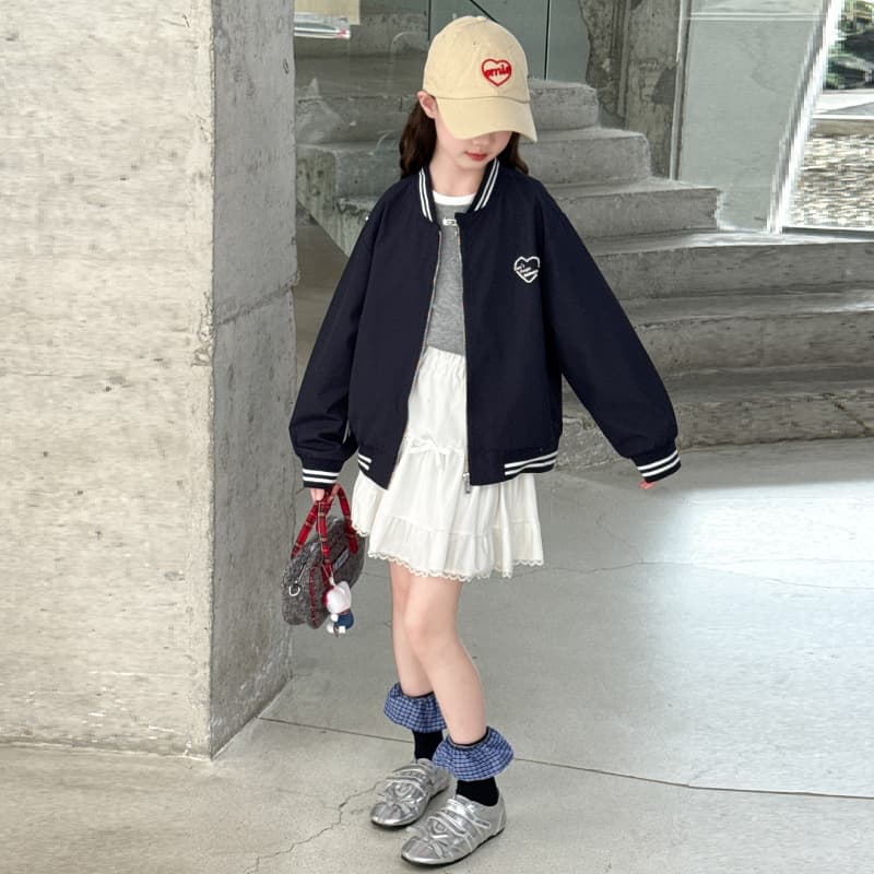 SHIBU Q25930 Сердце Бусина Бейсбольная куртка Темно-синий Kids Куртки - изображение 2