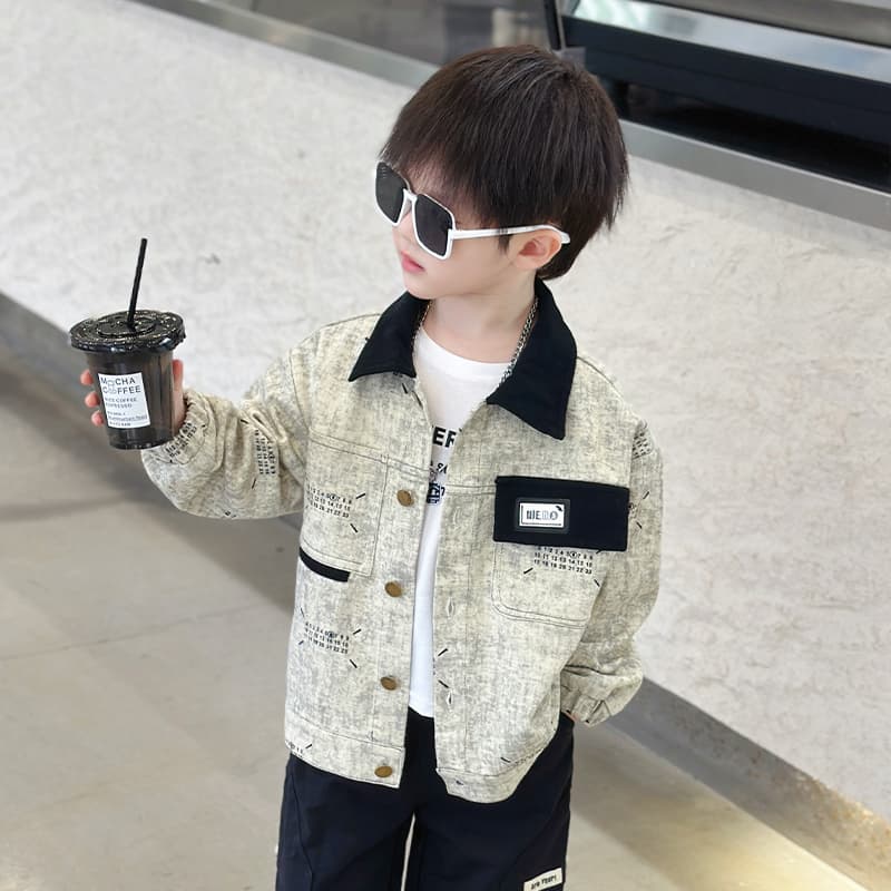 SHIBU 8050 Стиль Числа Хлопок ткань Пальто 42 Абрикос Kids Куртки - изображение 3