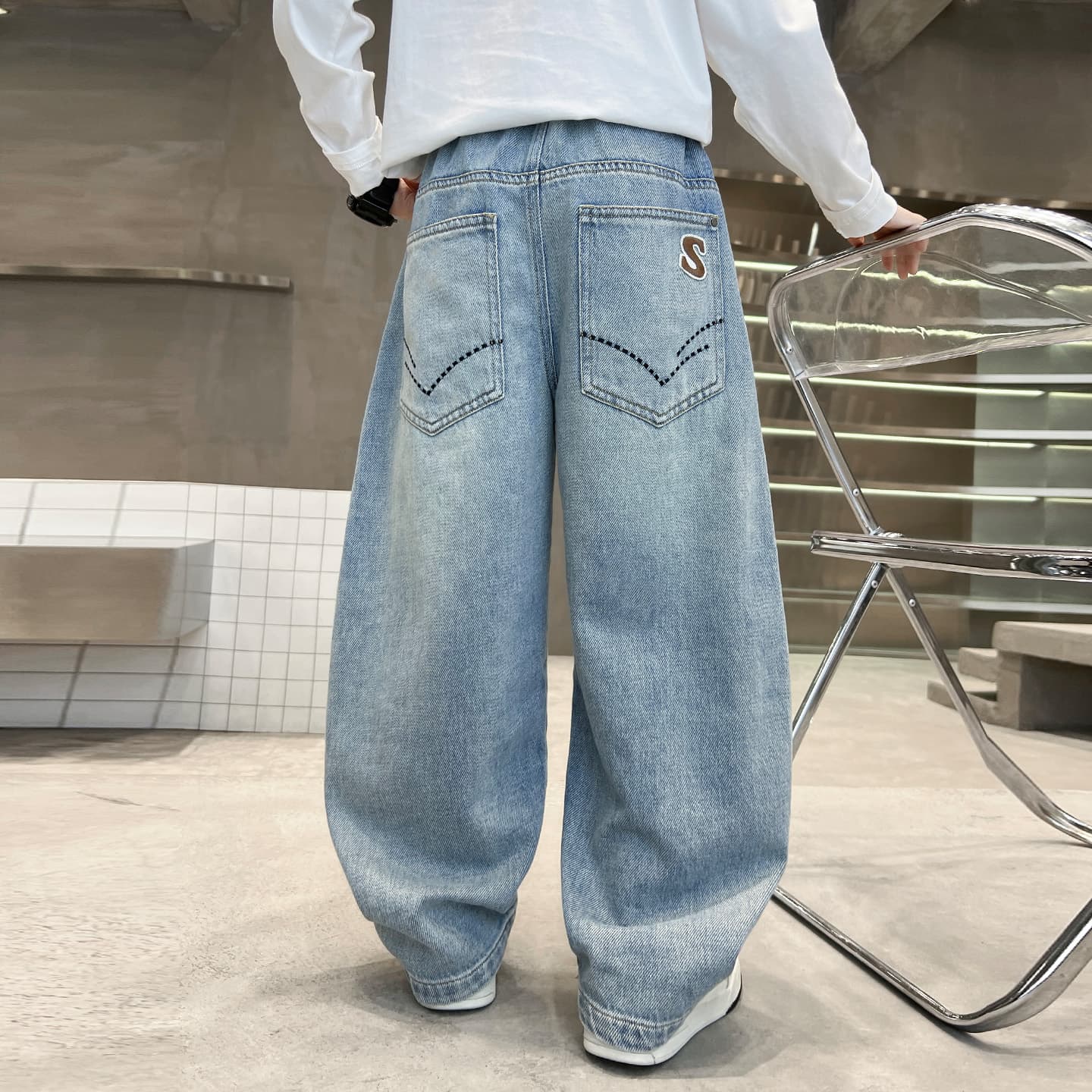 SHIBU HF8390D Blue Kids Jeans - изображение 4