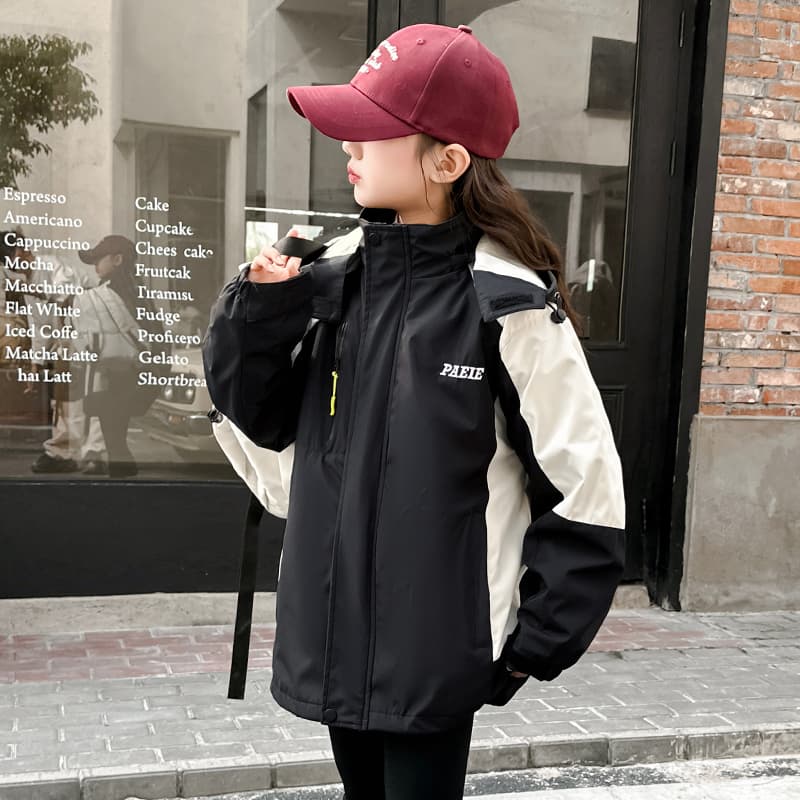 SHIBU 271 1 Одно пальто черное Kids Туристическая одежда - изображение 4
