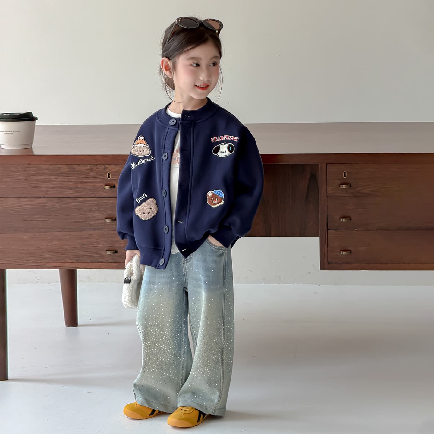 Кофта SHIBU Q8119-Мультяшный Свитшот Пальто Темно-синий Kids Куртки - изображение 2