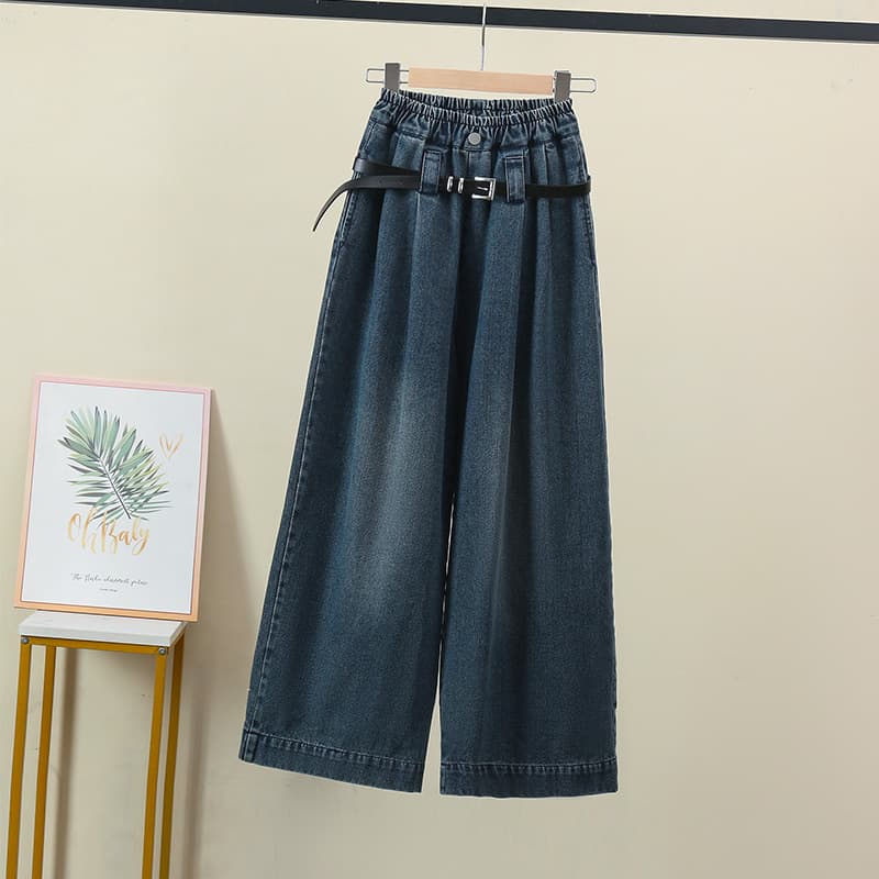 SHIBU Q2417 A Линия Юбка Брюки Синий Серый Kids Джинсы - изображение 2