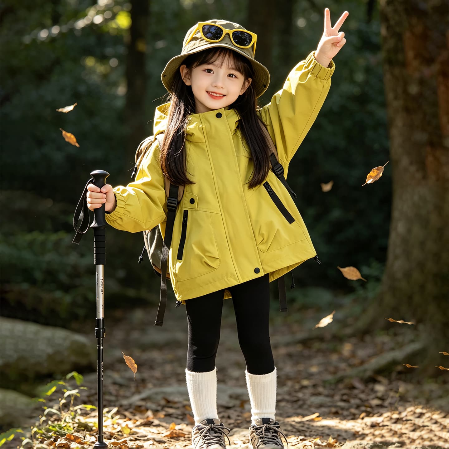 SHIBU Ветровка Желтый зеленый Kids Туристическая одежда - изображение 5
