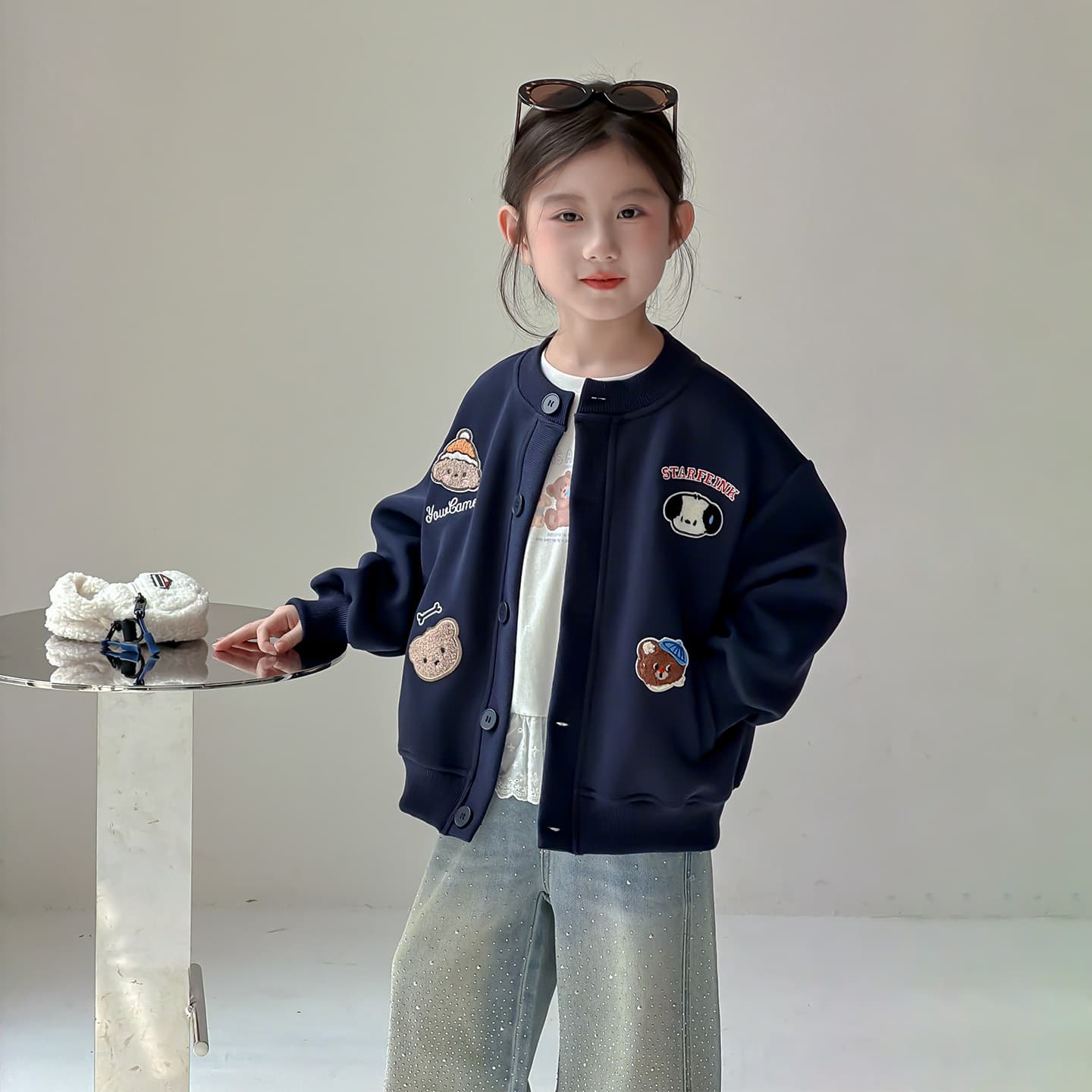 Кофта SHIBU Q8119-Мультяшный Свитшот Пальто Темно-синий Kids Куртки - изображение 4