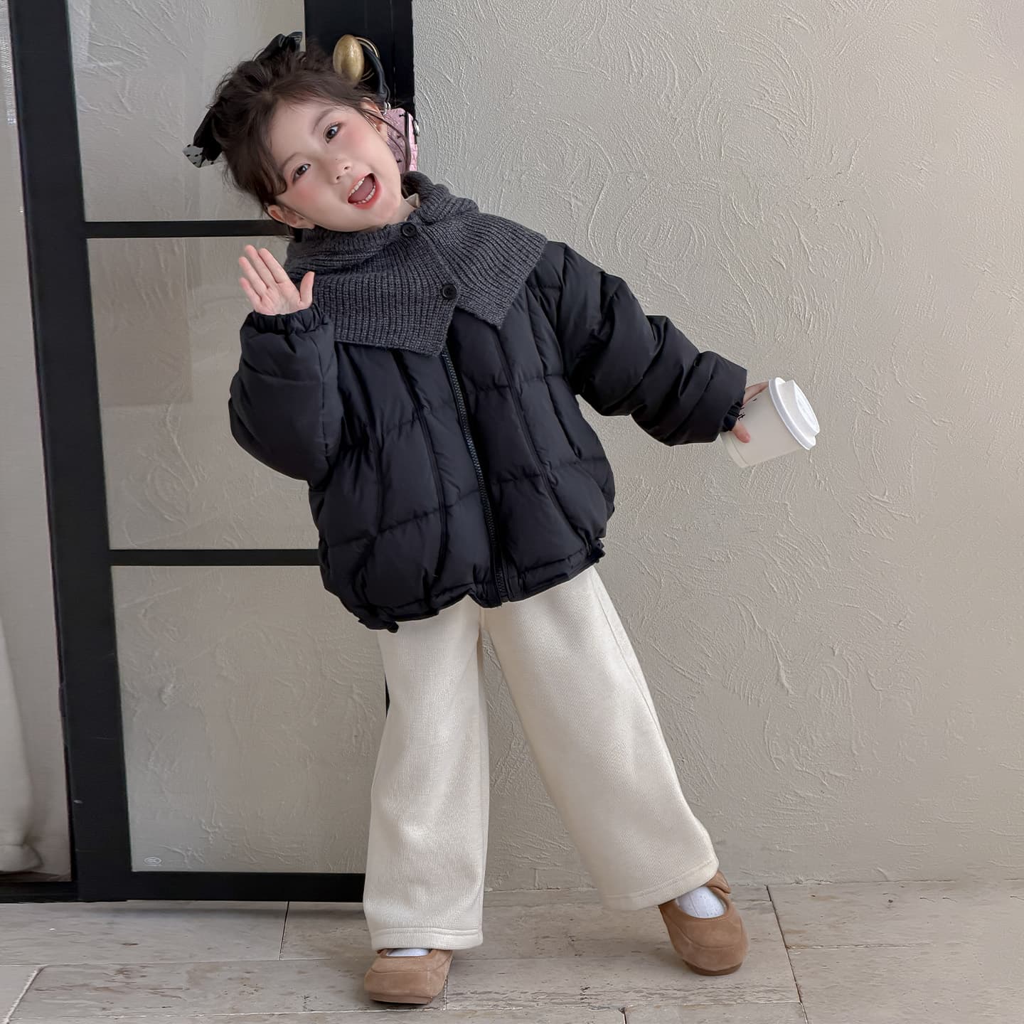 SHIBU D9549-Шапка-бини Пуховая куртка Черный Kids Утеплённые куртки - изображение 2