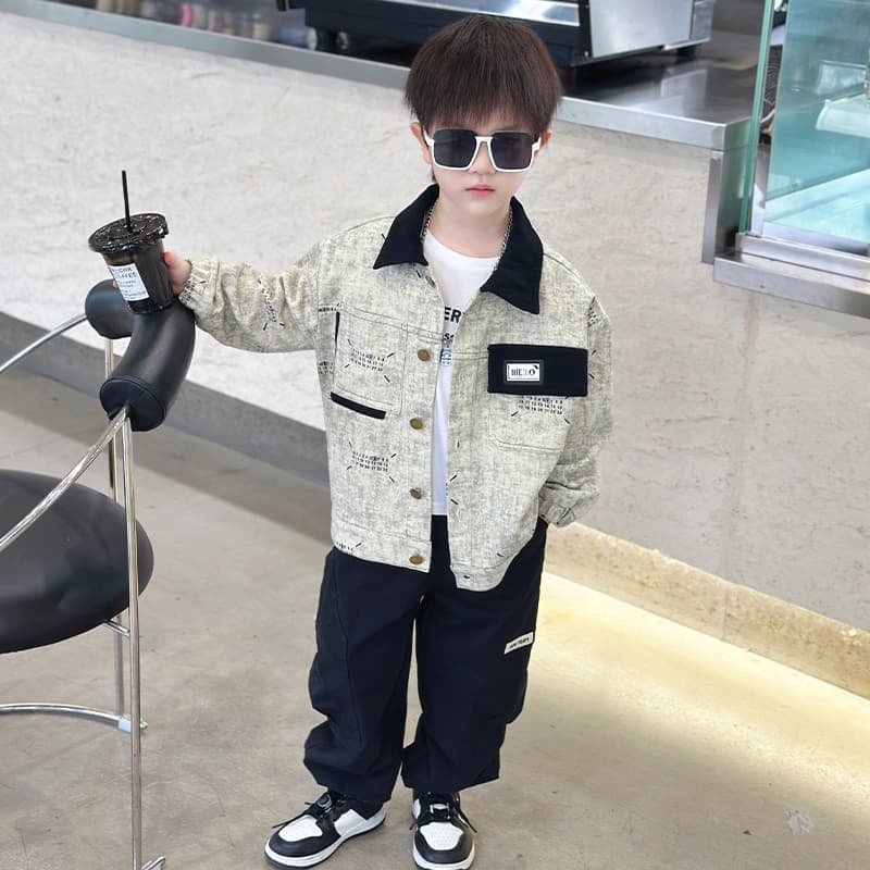 SHIBU 8050 Стиль Числа Хлопок ткань Пальто 42 Абрикос Kids Куртки - изображение 4