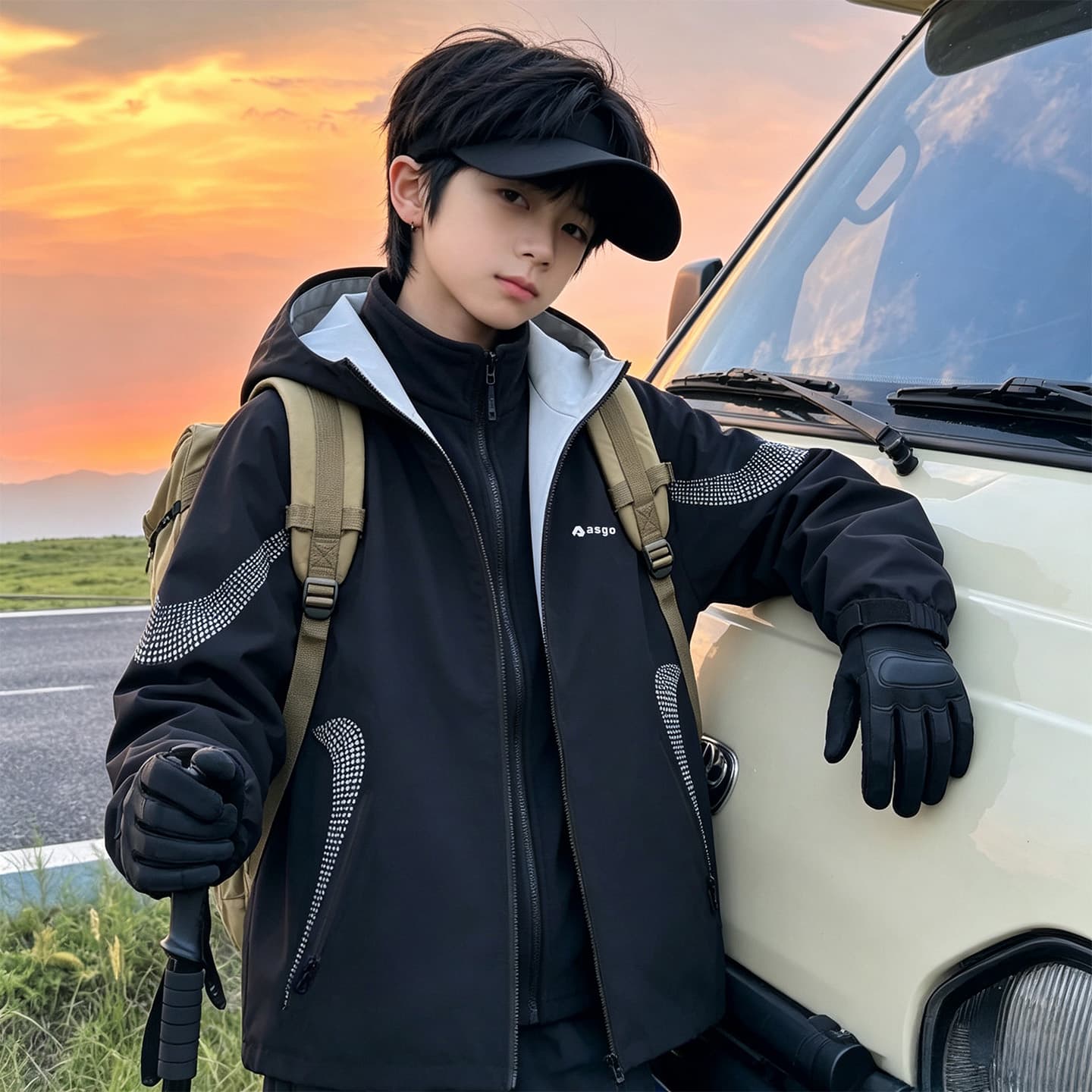 SHIBU 2624 Точка Color Block Windbreaker Куртка Темно-синий Kids Туристическая одежда - изображение 3