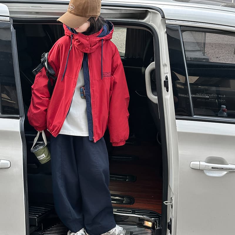 SHIBU 2550 С капюшоном Утепленная Ветровка Красная Kids Туристическая Одежда - изображение 3