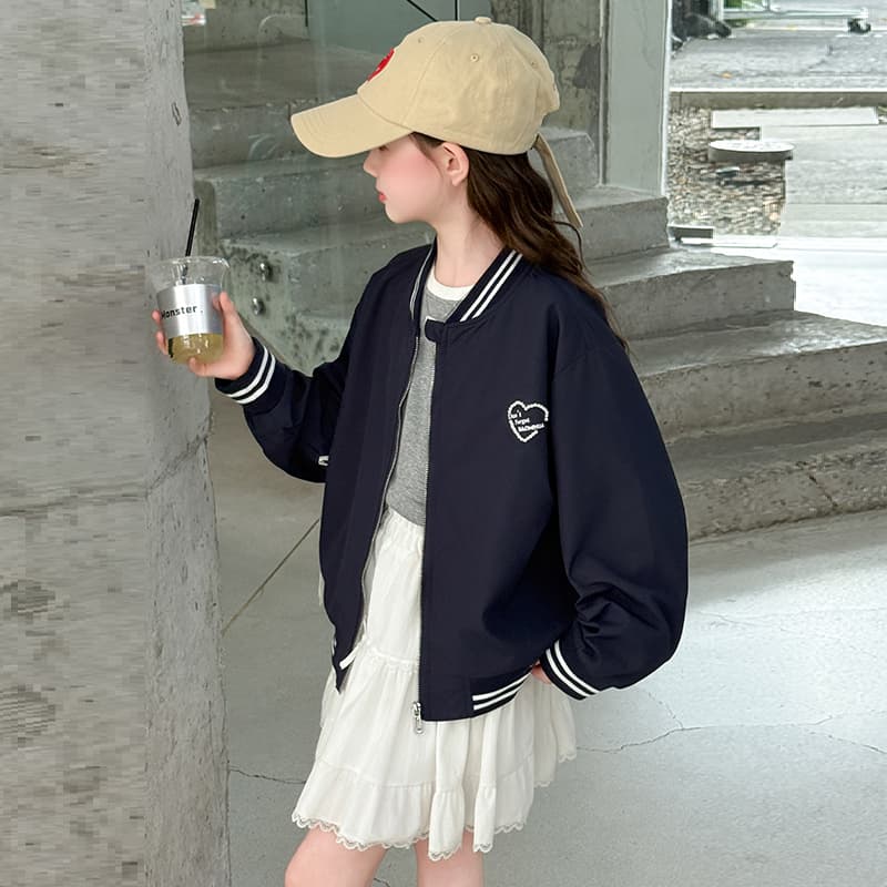 SHIBU Q25930 Сердце Бусина Бейсбольная куртка Темно-синий Kids Куртки - изображение 5