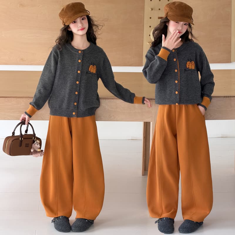 SHIBU Тыква Свитер Набор волшебных цветов Свитер+Брюки Kids Повседневные спортивные костюмы Наборы - изображение 2