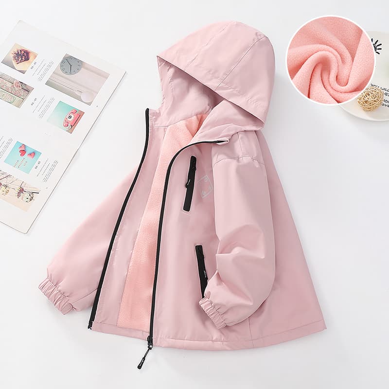 SHIBU Туристическая одежда Флисовая подкладка Теплоизоляционный Windproof Hooded Пальто Детский - изображение 3