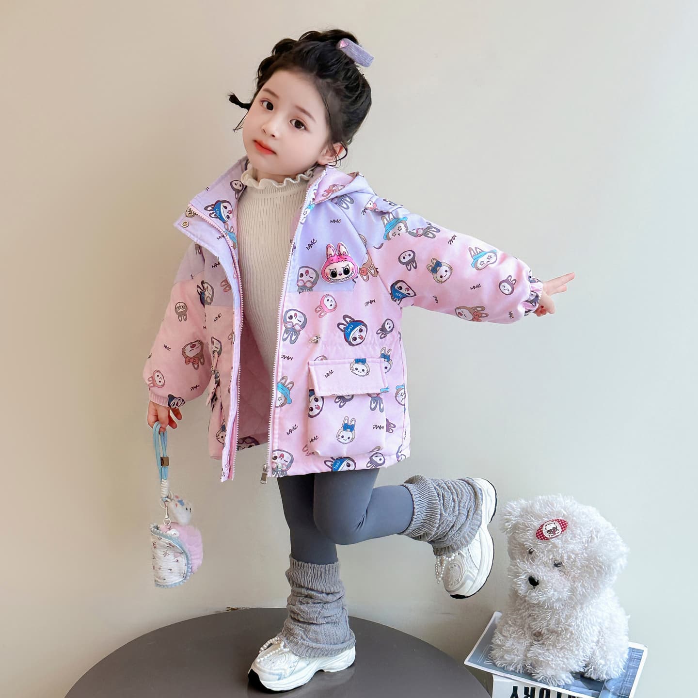 SHIBU MTS0509 Labubu Ветровки Розовый Kids Туристическая одежда - изображение 5