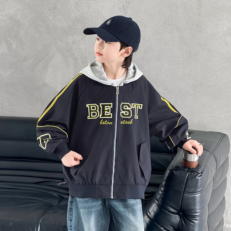 SHIBU 2628 Стиль С капюшоном Бейсбольная куртка Пальто Черный Kids Туристическая одежда - изображение 4
