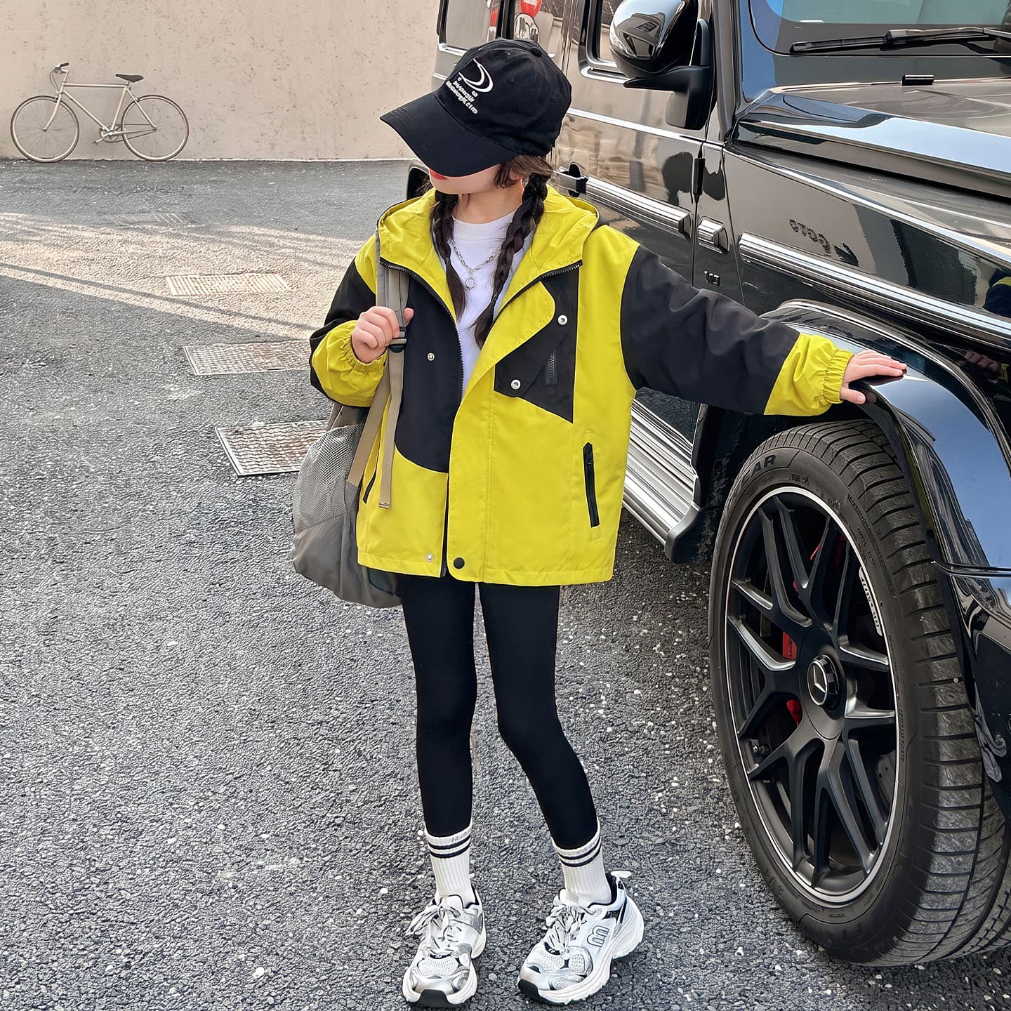 SHIBU Девочки Color Block Windbreaker Куртка Черно-желтый Пэчворк Пальто Kids Туристическая одежда - изображение 6