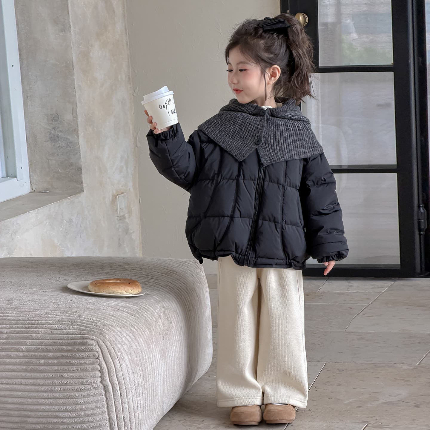 SHIBU D9549-Шапка-бини Пуховая куртка Черный Kids Утеплённые куртки - изображение 4