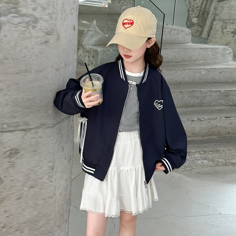 SHIBU Q25930 Сердце Бусина Бейсбольная куртка Темно-синий Kids Куртки - изображение 4