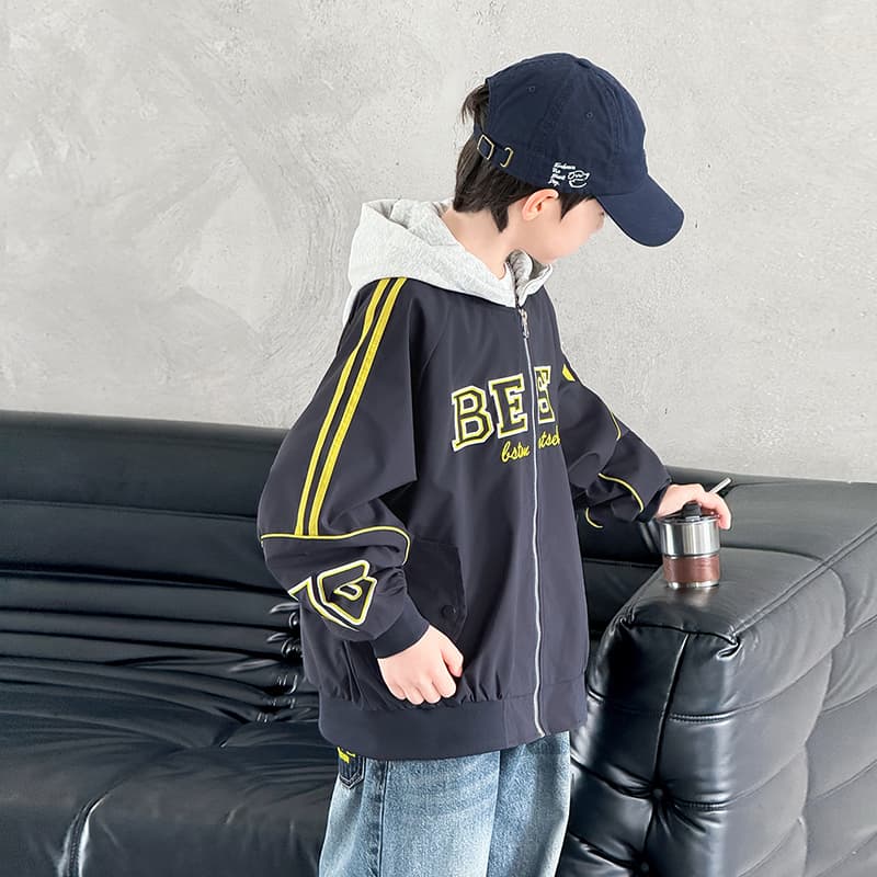SHIBU 2628 Стиль С капюшоном Бейсбольная куртка Пальто Черный Kids Туристическая одежда - изображение 3