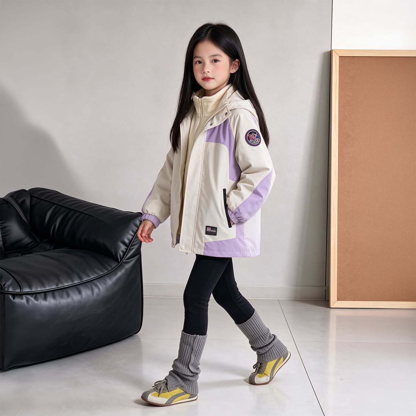 SHIBU Zzx 25G666 Модель Новый Изображение Экрю Фиолетовый Kids Туристическая одежда - изображение 4