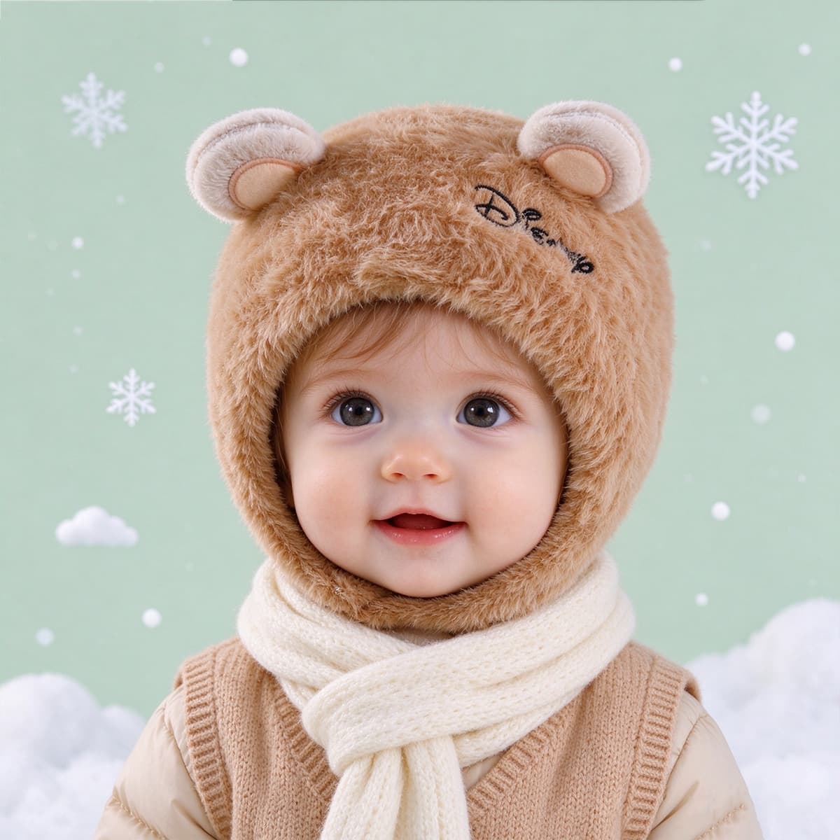 Шапка Disney Men's and Women's Малыш Шляпа Зимний Закрытый носок Амбушюры Детский - изображение 2