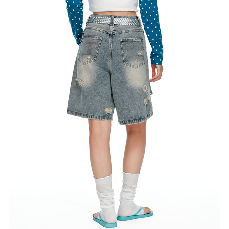 Джинсовые шорты ER Blue Unisex Джинсовые шорты - изображение 5