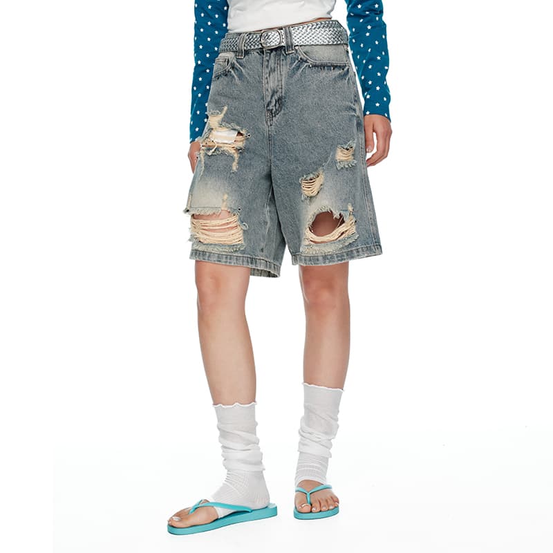 Джинсовые шорты ER Blue Unisex Джинсовые шорты - изображение 3