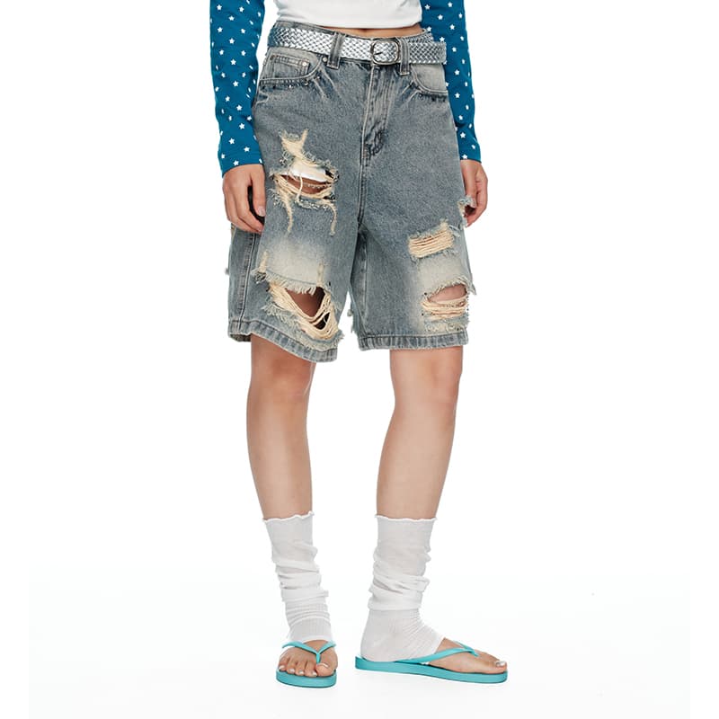 Джинсовые шорты ER Blue Unisex Джинсовые шорты - изображение 4