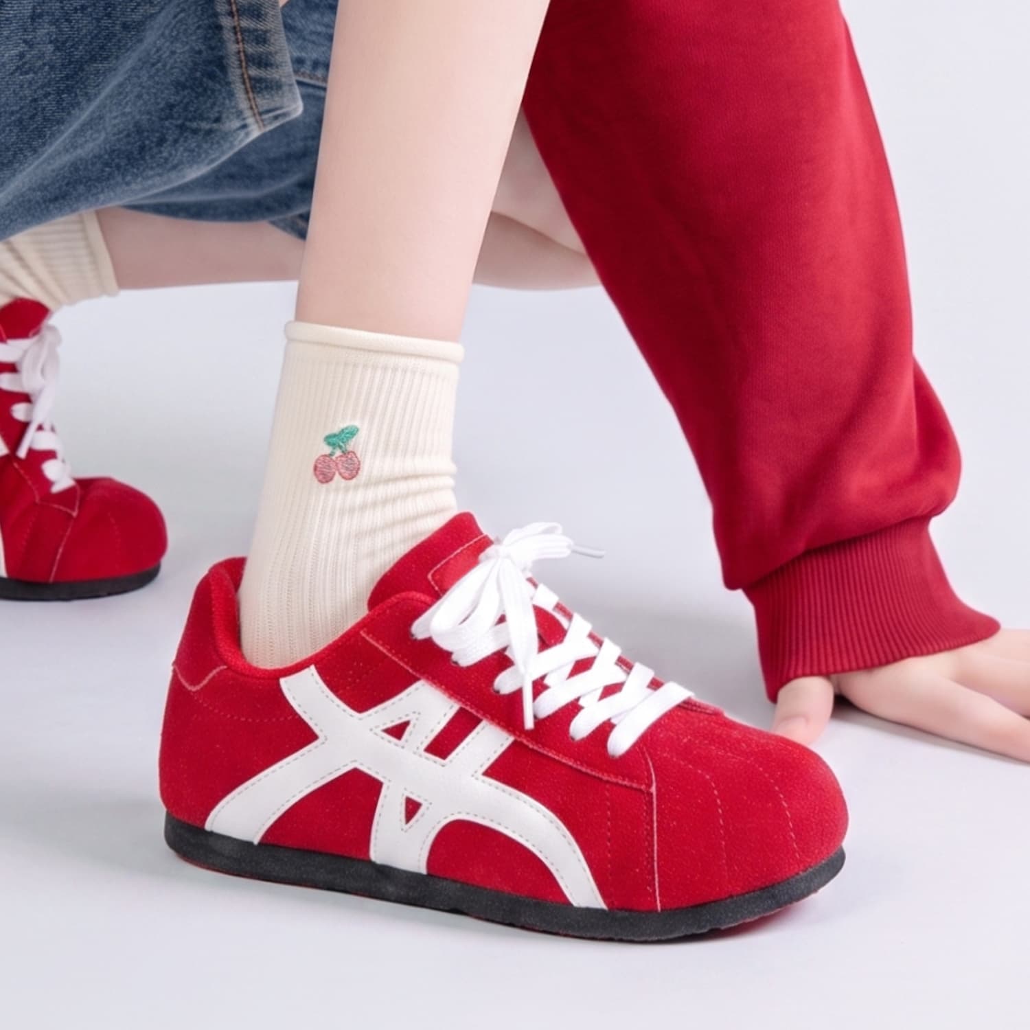 Кроссовки JEANSWEST Кеды немецкой армии (GAT) Низкий Топ Красный Женский - изображение 7