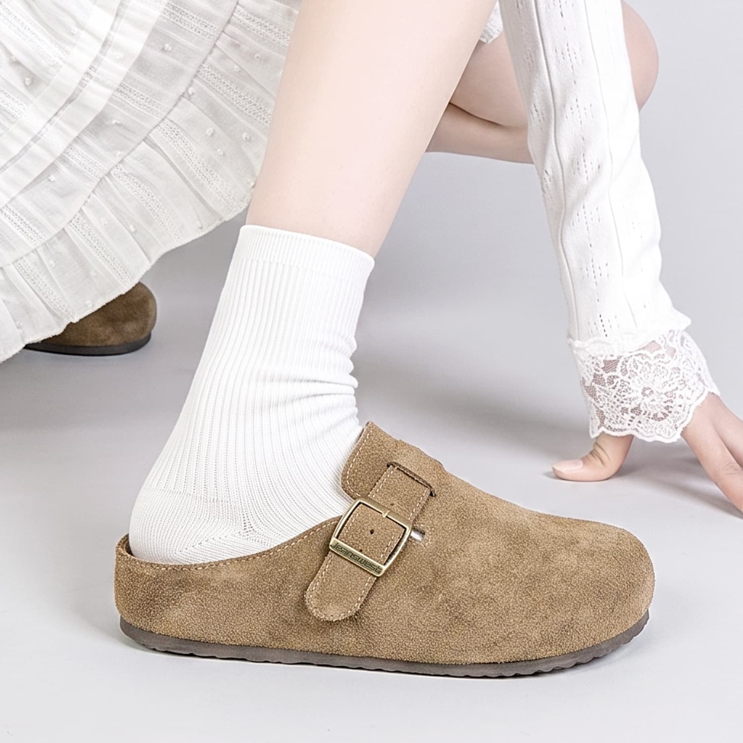Сандалии JEANSWEST Birkenstock Стиль Обувь Земляной кофе Женские - изображение 6