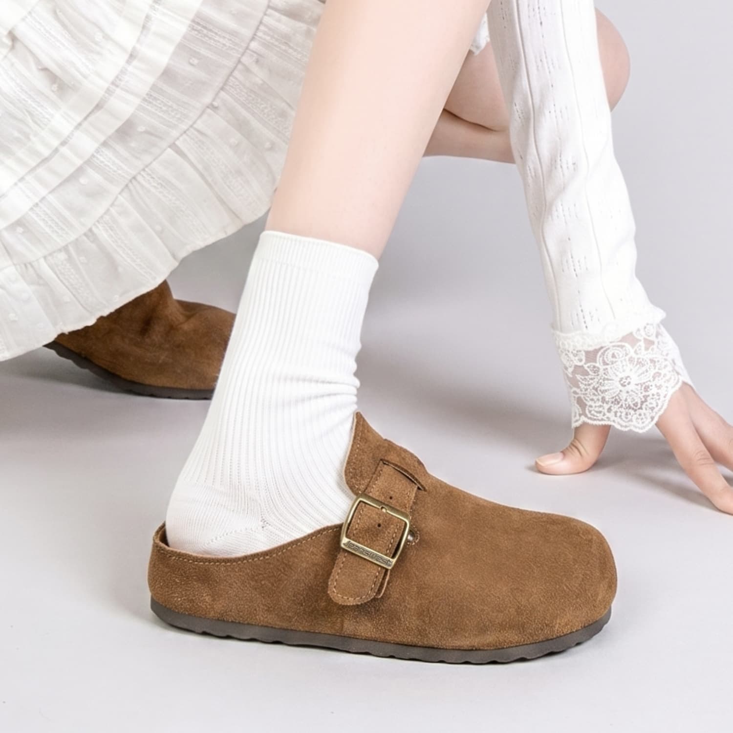 Сандалии JEANSWEST Birkenstock Стиль Обувь Земляной кофе Женские - изображение 7