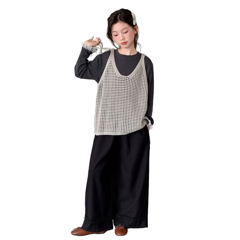 BOBBY ABLEY Black Gray Color Kids Повседневные спортивные костюмы Наборы - изображение 5