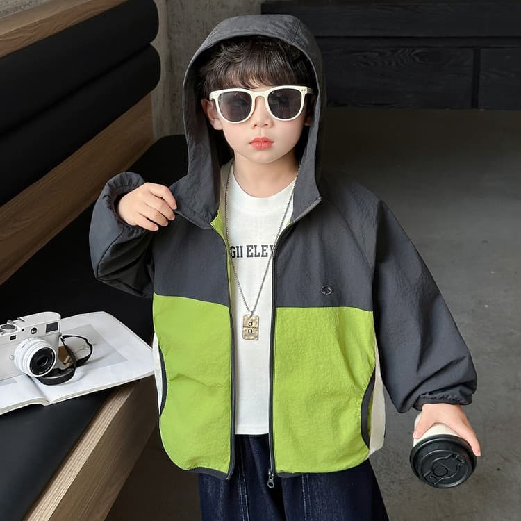 BOBBY ABLEY Темно-серый и Неоново-зеленый Детские Топы - изображение 4