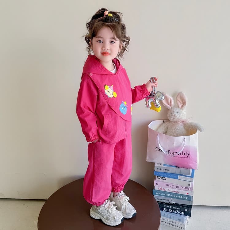 BOBBY ABLEY Pink Red Preschool Casual Sportswear Sets BOBBY ABLEY Розовый Красный Предшкольные Повседневные Спортивные Костюмы Наборы - изображение 3