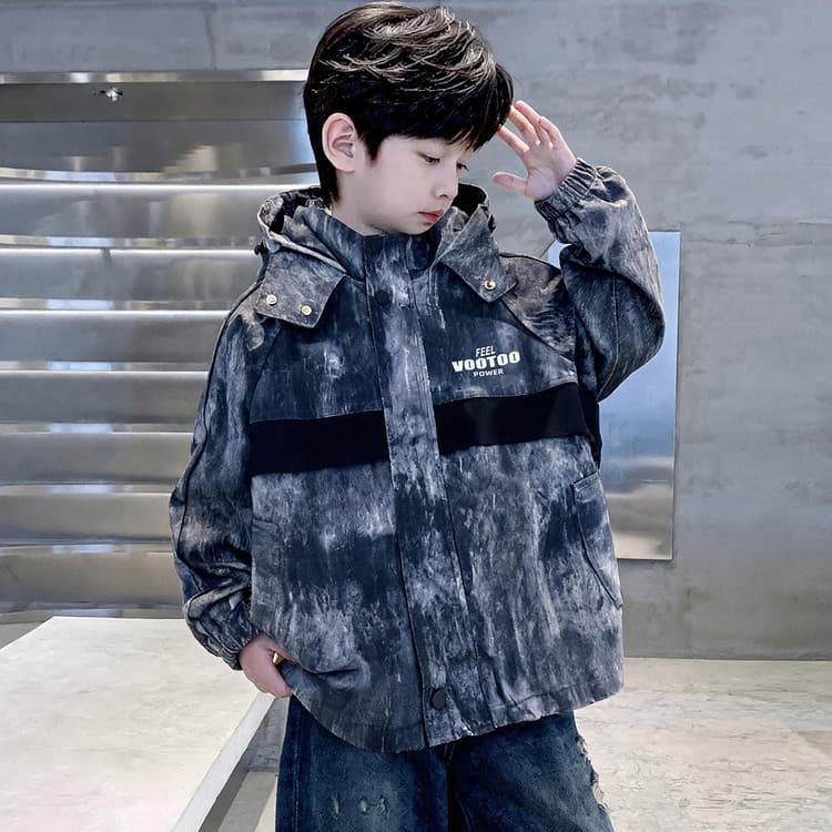 BOBBY ABLEY Черно-серый Tie Dye Kids Туристическая одежда - изображение 3
