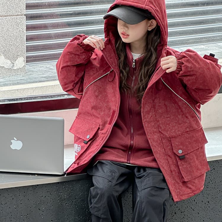 BOBBY ABLEY Tie-Dye Red THREE-in-ONE (Подкладка + Пальто) Школьная Туристическая Одежда - изображение 7