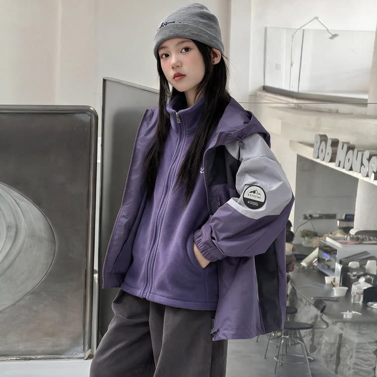 BOBBY ABLEY Фиолетовый 3-в-1 (Подкладка + Пальто) Школьная Туристическая Одежда - изображение 5