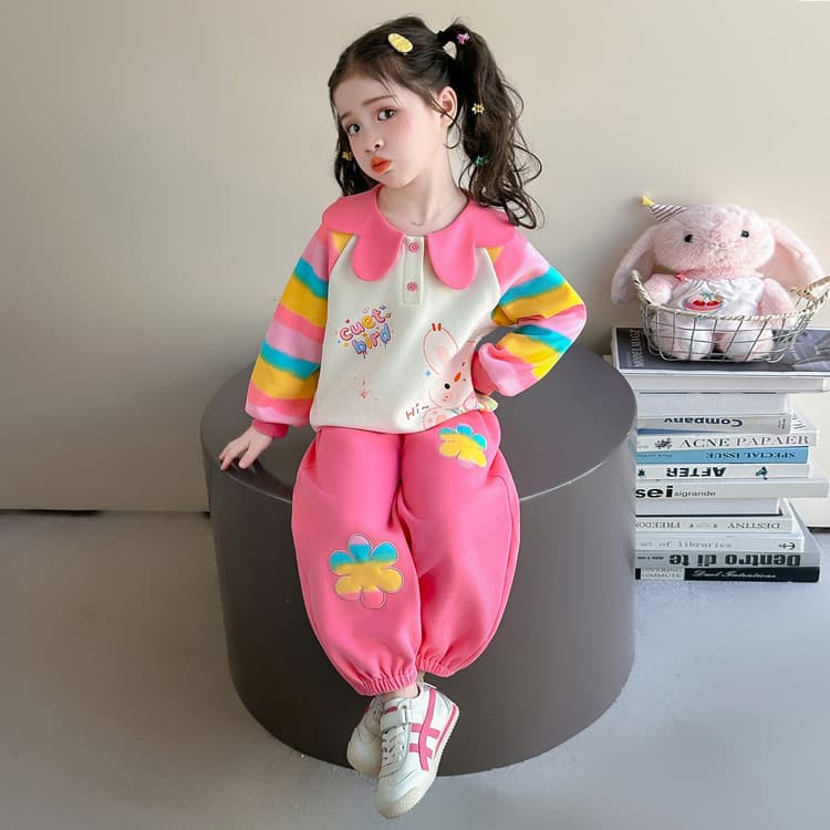 BOBBY ABLEY Pink Rainbow Pre-School Casual Sportswear Sets BOBBY ABLEY Розовый Радужный Предшкольные Повседневные Спортивные Костюмы Наборы - изображение 4