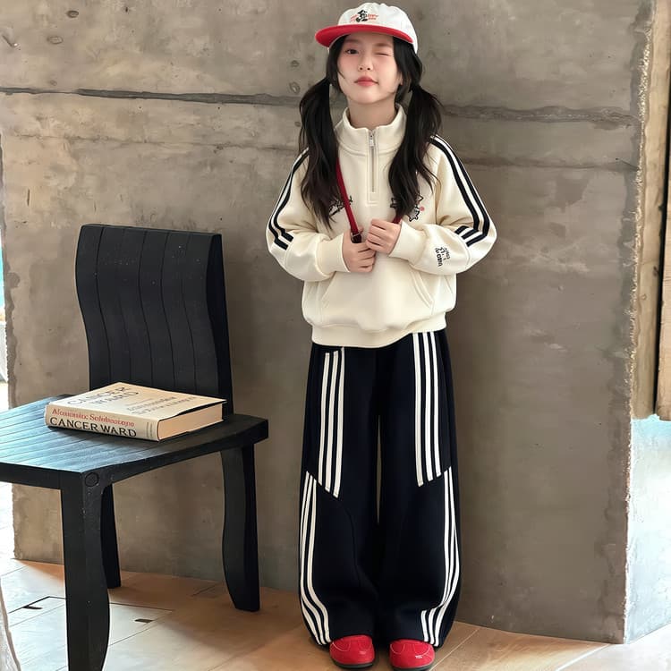 BOBBY ABLEY Абрикосовый свитшот черные штаны комплект "Магия Цветов" для детей повседневные спортивные костюмы наборы - изображение 3