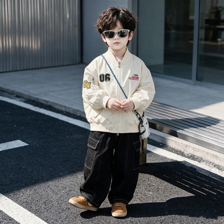 BOBBY ABLEY Экрю Kids Бейсбольные куртки - изображение 3