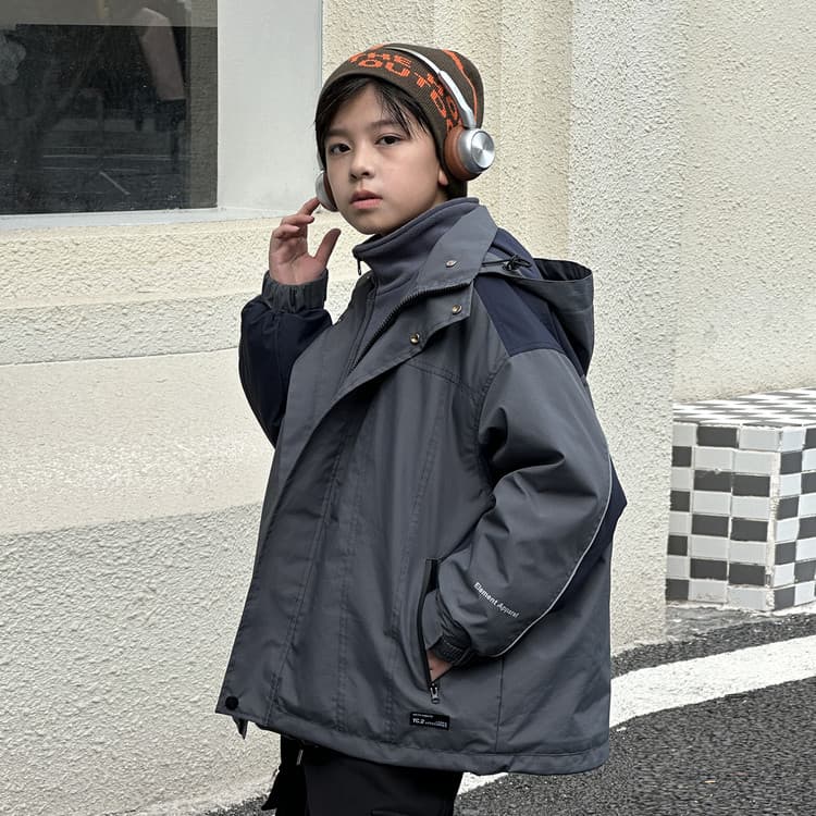 BOBBY ABLEY Премиум Серый 3-в-1 (Подкладка + Пальто) Школьная Туристическая Одежда - изображение 5