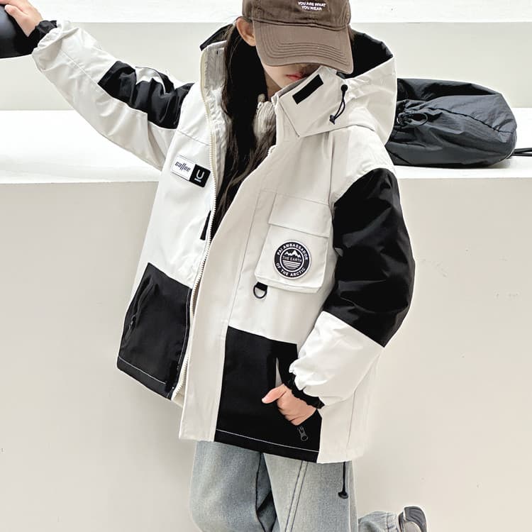 BOBBY ABLEY Бежевый Серый 3-в-1 (Подкладка + Пальто) Школьная Туристическая Одежда - изображение 3